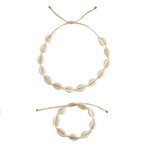 Moon-Shed Cowrie Collar & Bracelet Set from Srilanka