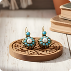 The Azure Turquoise Petal Earrings from Srilanka