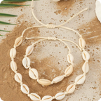 Moon-Shed Cowrie Collar & Bracelet Set from Srilanka
