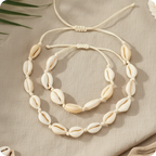 Moon-Shed Cowrie Collar & Bracelet Set from Srilanka
